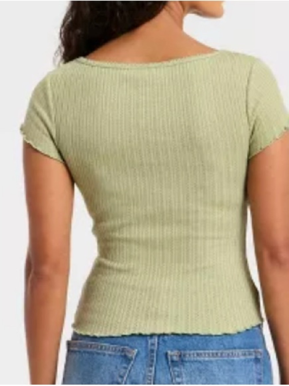 Universal Thread Sage Ribbed Scoop-Neck Top - Picture 5 of 5